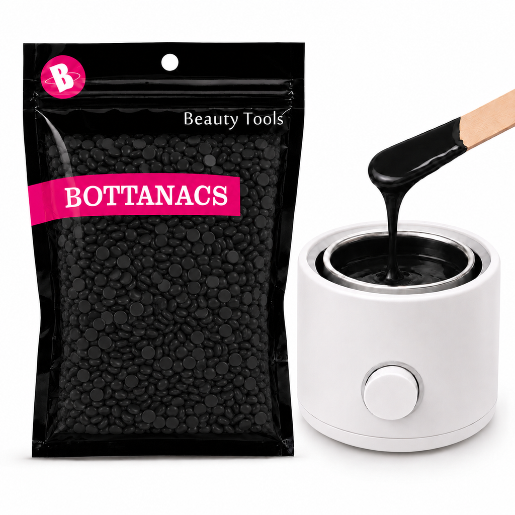 BOTTANACS Black Hard Wax Beans – Stripless Hair Removal Wax Beads for Face & Body