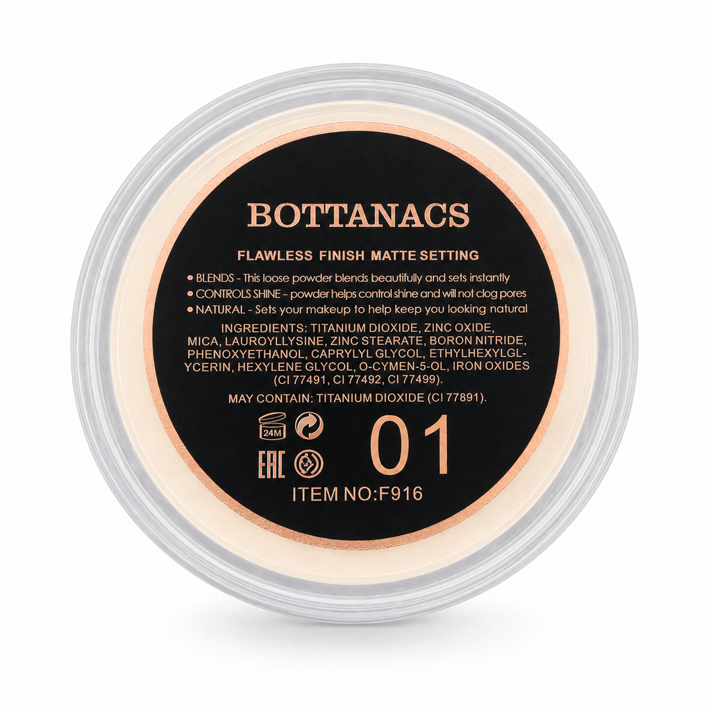 BOTTANACS HD Mineral Silk Finishing Loose Powder – Oil Control Matte Setting Powder, Shade 01