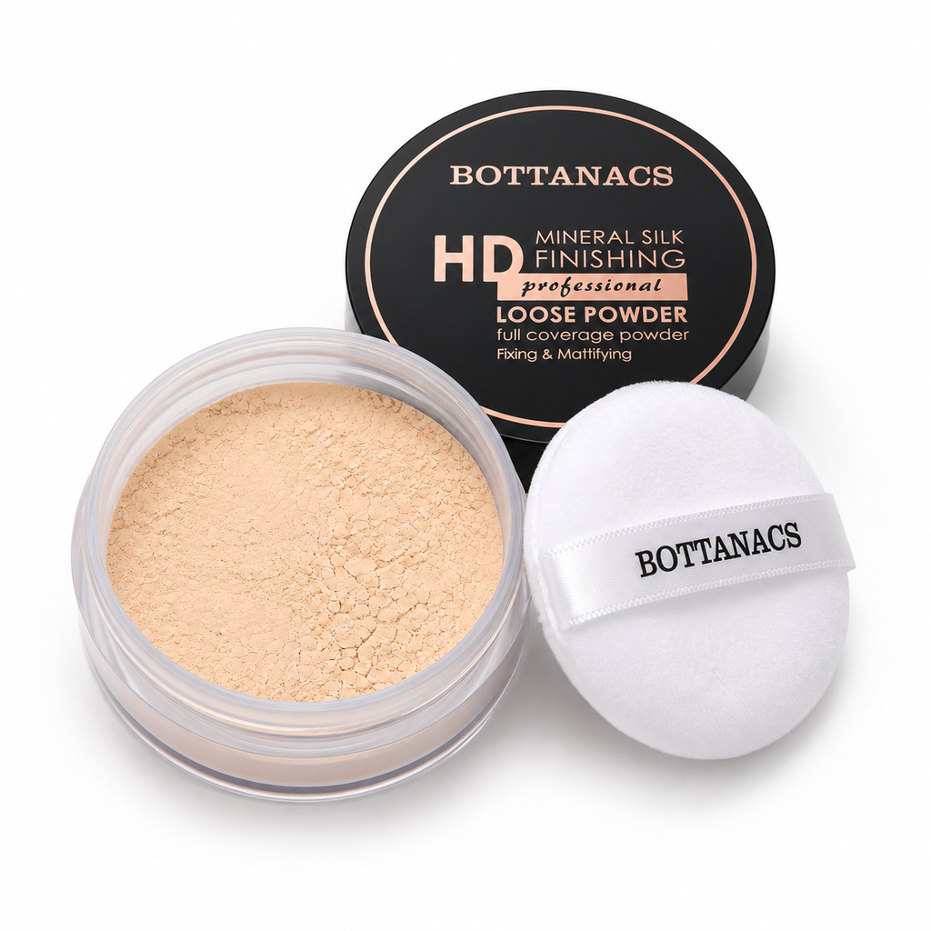 BOTTANACS HD Mineral Silk Finishing Loose Powder – Oil Control Matte Setting Powder, Shade 02