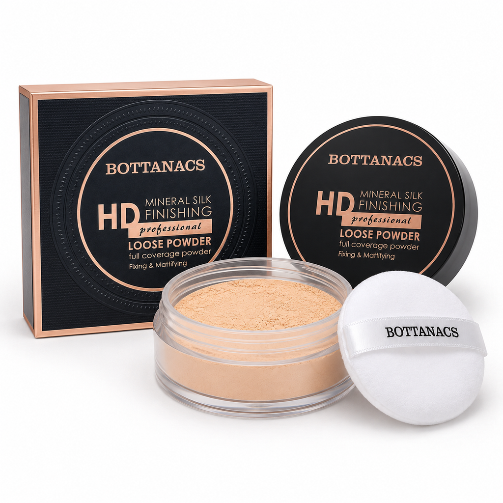 BOTTANACS HD Mineral Silk Finishing Loose Powder – Oil Control Matte Setting Powder, Shade 02