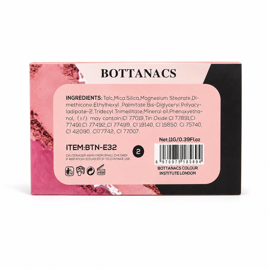 BOTTANACS 32 Color Professional Eyeshadow Palette – Matte, Shimmer & Glitter Finish