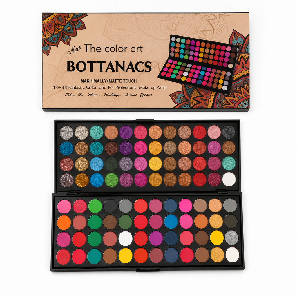 BOTTANACS 96 Color Makeup Palette | 48 Matte + 48 Shimmer Eyeshadow Palette | Professional Makeup Kit