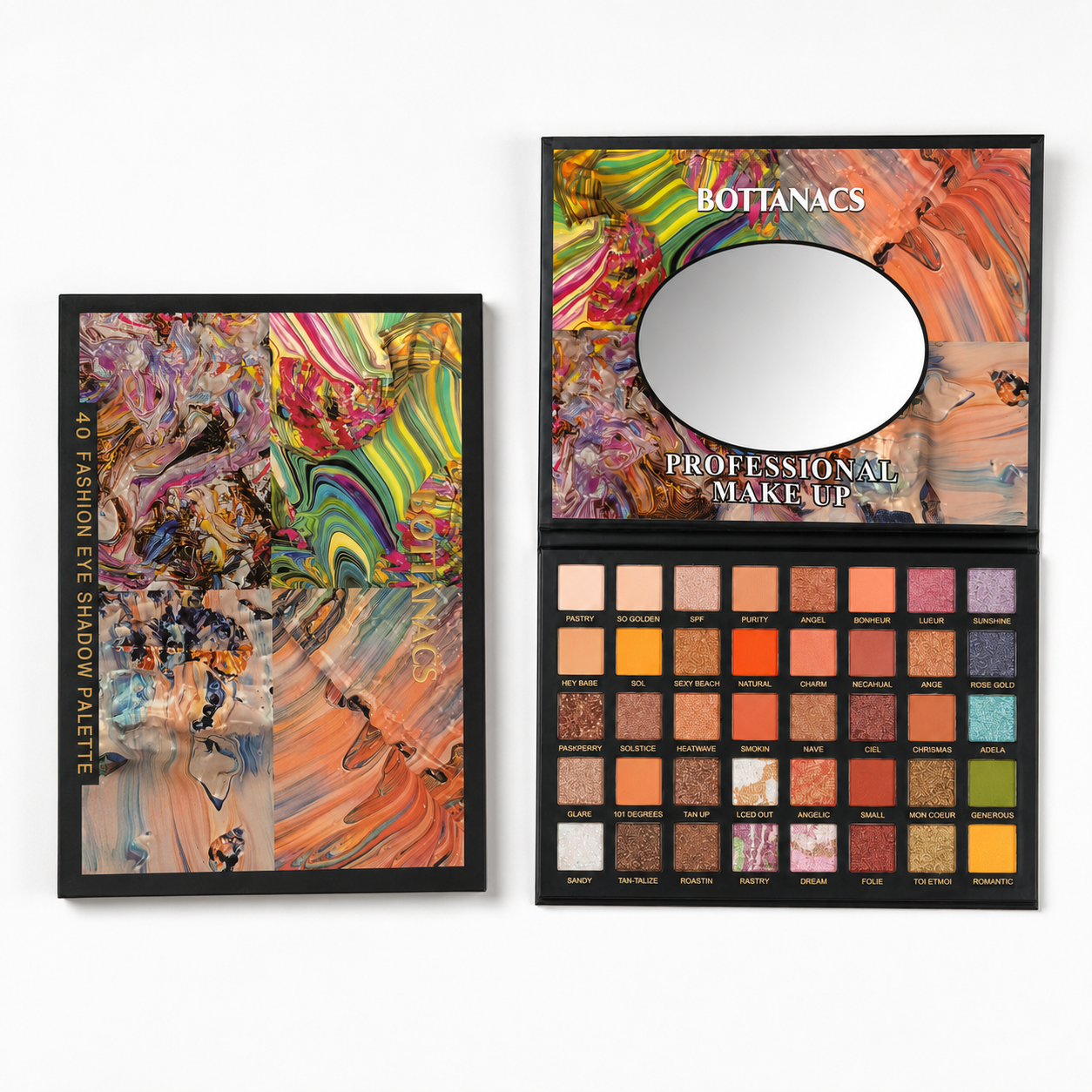 BOTTANACS 40 Color Professional Eyeshadow Palette | Highly Pigmented Matte & Shimmer Makeup Palette with Mirror