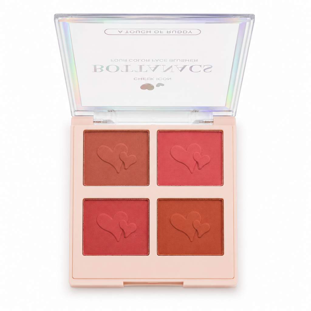 BOTTANACS Four Color Face Blusher | 4 Shade Blush Palette | Smooth & Blendable Long-Lasting Makeup | Shade 03