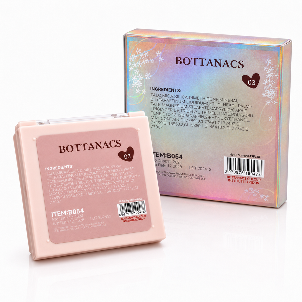BOTTANACS Four Color Face Blusher | 4 Shade Blush Palette | Smooth & Blendable Long-Lasting Makeup | Shade 03