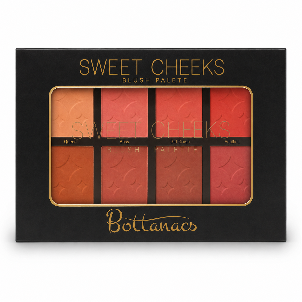 BOTTANACS Sweet Cheeks Blush Palette | 8 Highly Pigmented Matte & Shimmer Blush Shades | Long-Lasting Face Makeup Palette