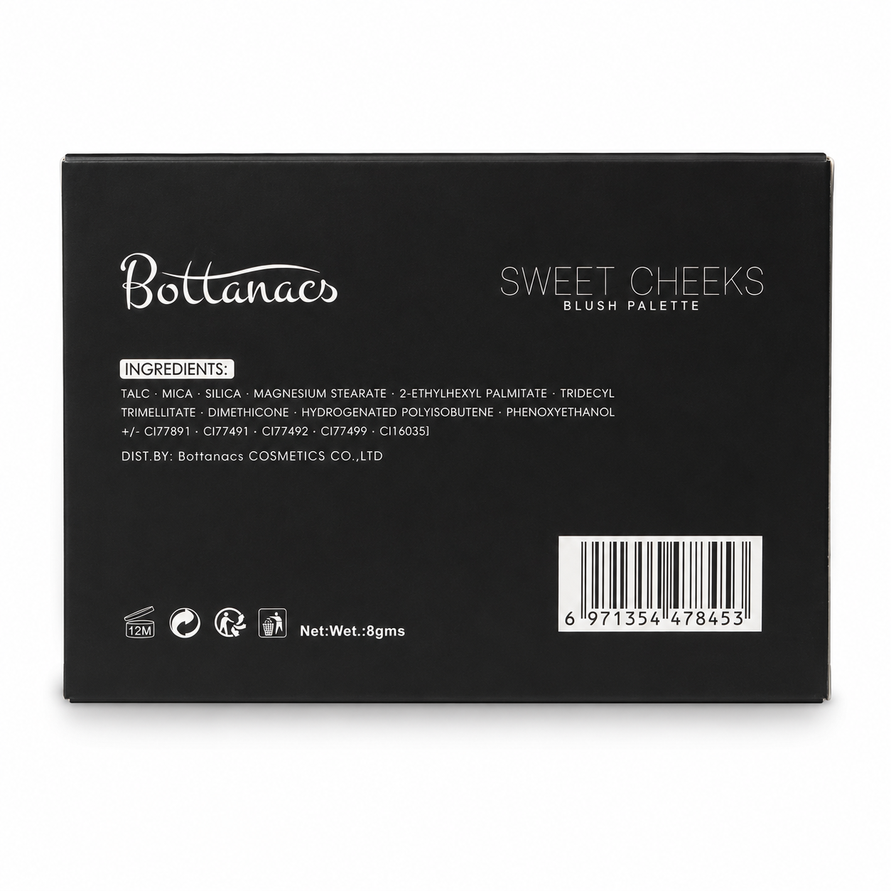 BOTTANACS Sweet Cheeks Blush Palette | 8 Highly Pigmented Matte & Shimmer Blush Shades | Long-Lasting Face Makeup Palette