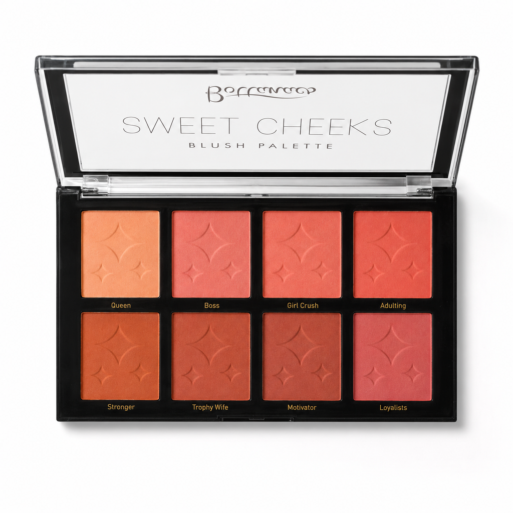 BOTTANACS Sweet Cheeks Blush Palette | 8 Highly Pigmented Matte & Shimmer Blush Shades | Long-Lasting Face Makeup Palette