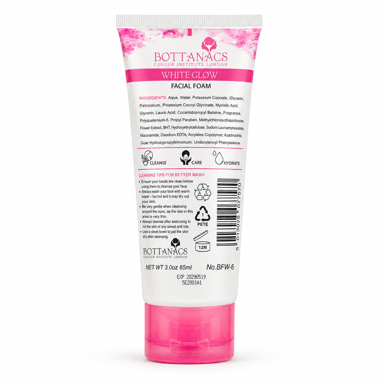 BOTTANACS White Glow Facial Foam – Skin Clear Whitening – 85ml