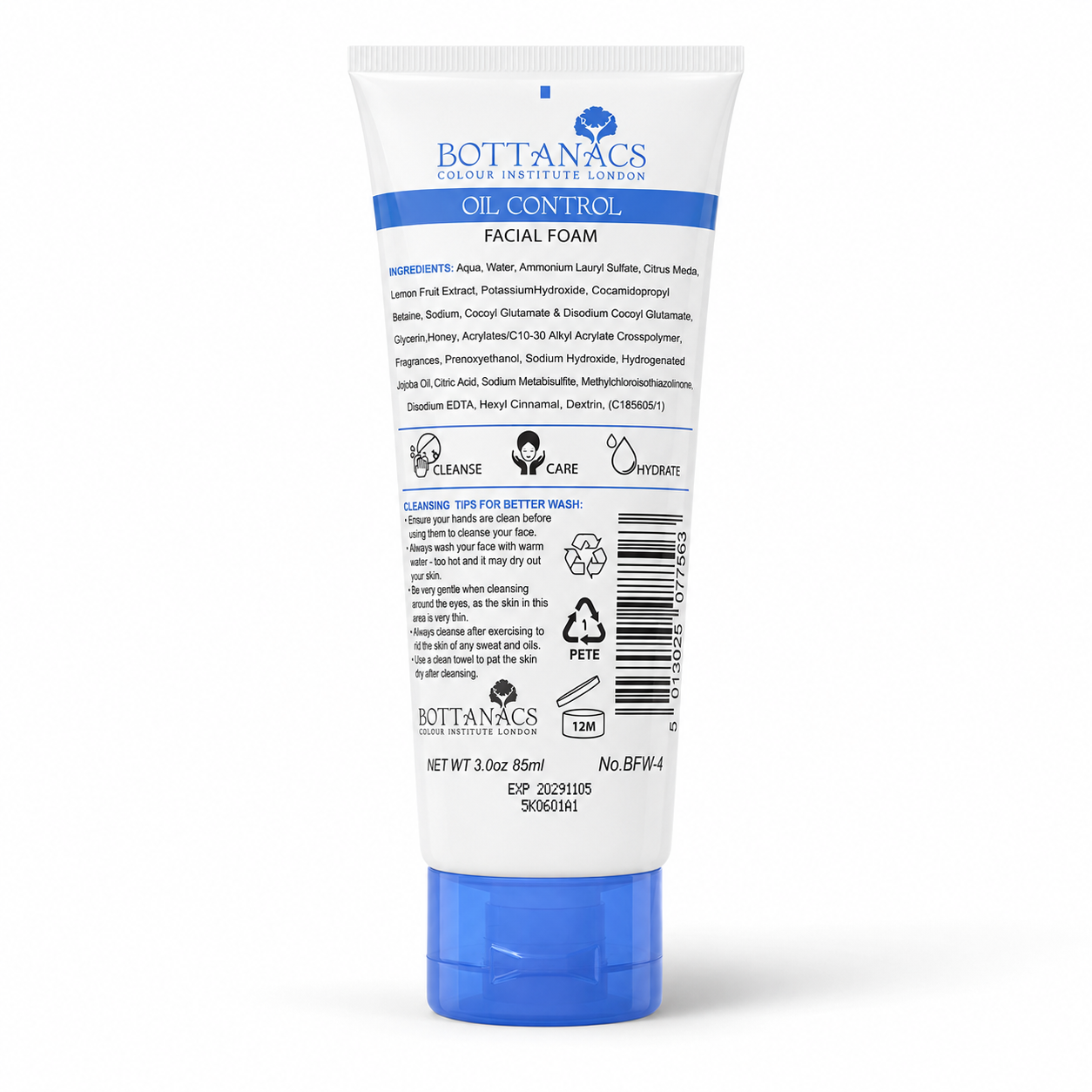 BOTTANACS Oil Control Facial Foam – Skin Clear Whitening – 85ml