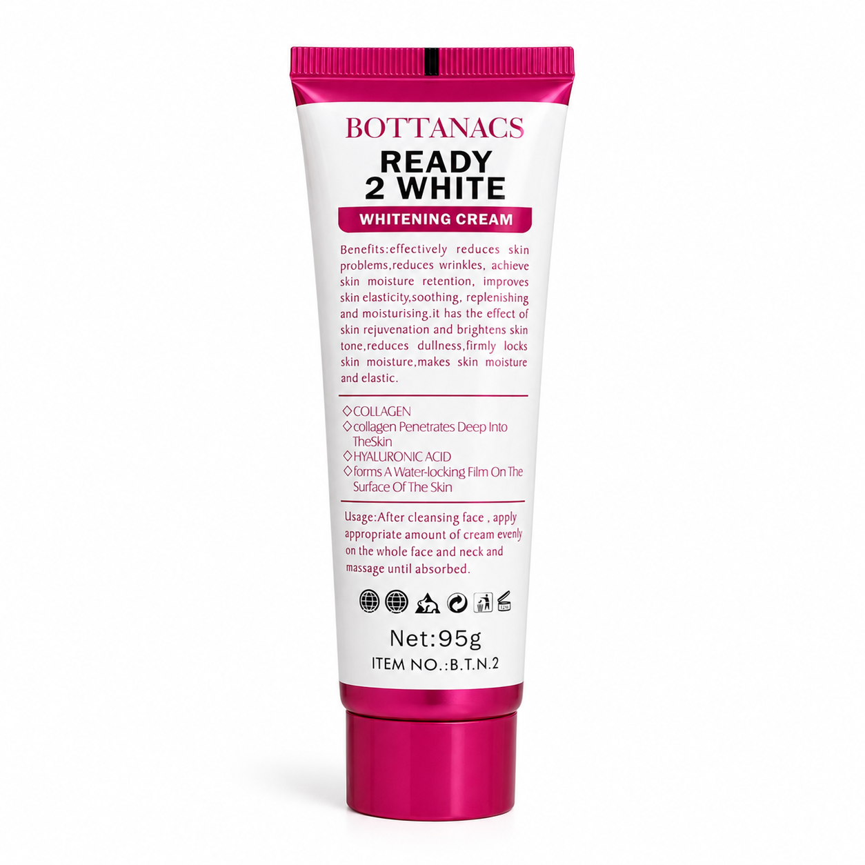 BOTTANACS Korean Formula Moisten Ready 2 Glow & White Cream – Milky White Cream Pack – 95g