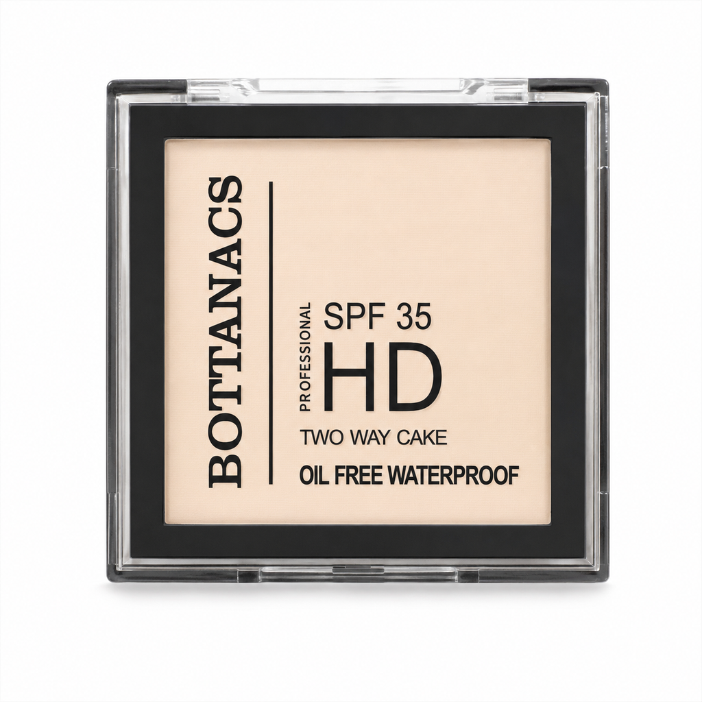 BOTTANACS Professional HD Two Way Cake SPF 35 – Oil-Free Waterproof Compact Powder – Shade 02 Ivory