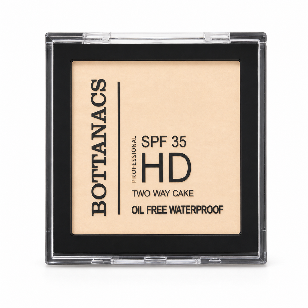 BOTTANACS Professional HD Two Way Cake SPF 35 – Oil-Free Waterproof Compact Powder – Shade 04 Natural Beige