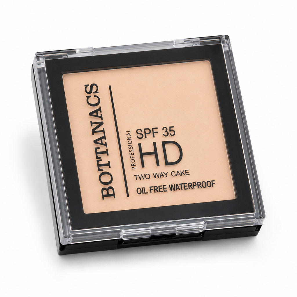 BOTTANACS Professional HD Two Way Cake SPF 35 – Oil-Free Waterproof Compact Powder – Shade 05 Medium Beige