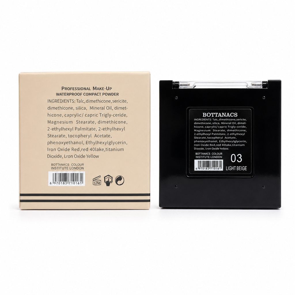 BOTTANACS Professional HD Two Way Cake SPF 35 – Oil-Free Waterproof Compact Powder – Shade 03 Light Beige