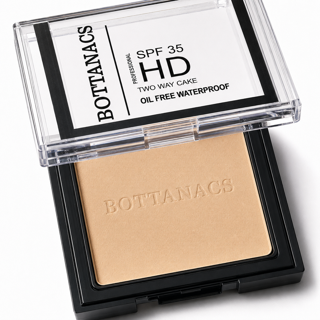 BOTTANACS Professional HD Two Way Cake SPF 35 – Oil-Free Waterproof Compact Powder – Shade 03 Light Beige