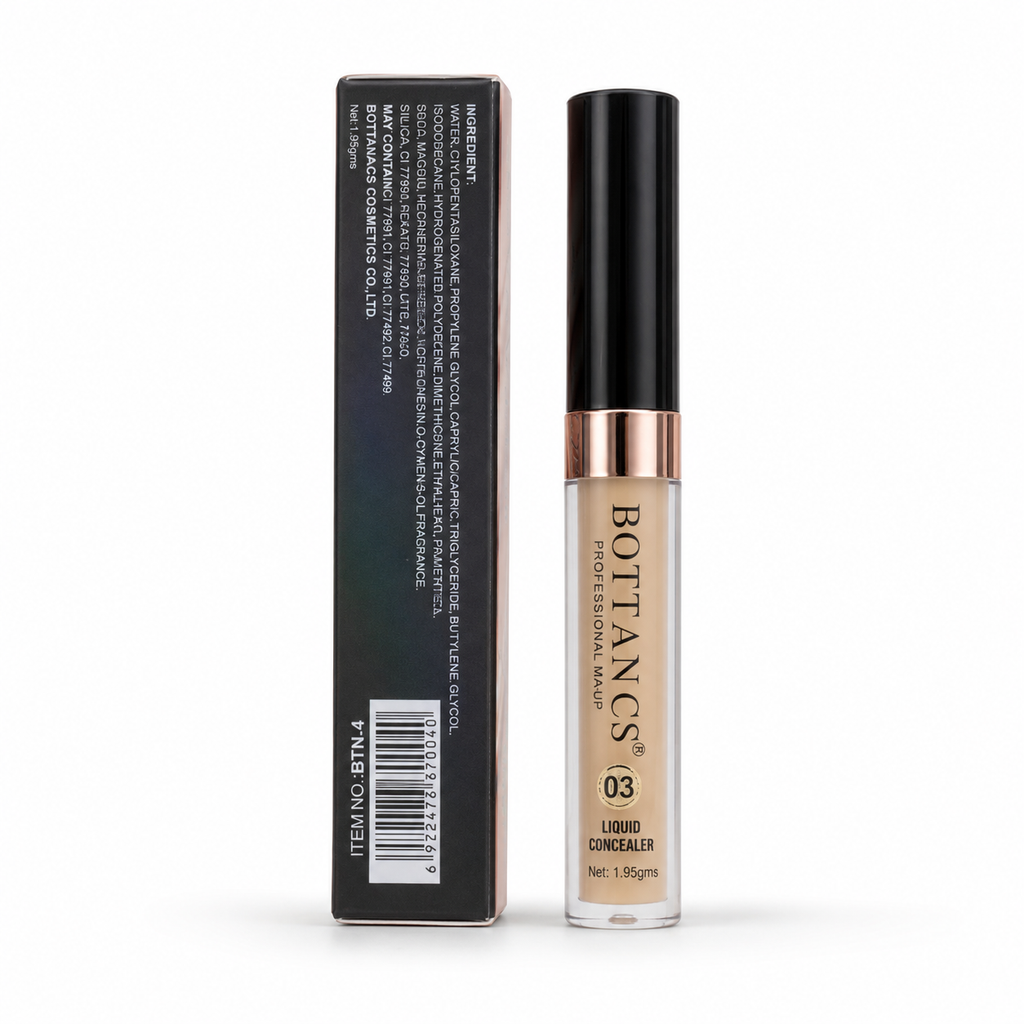 BOTTANACS Professional Liquid Concealer – 24H Long-Wearing Waterproof Formula – Shade 03