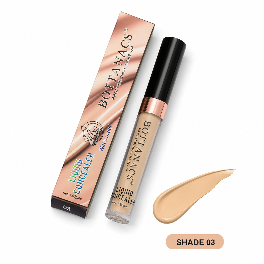 BOTTANACS Professional Liquid Concealer – 24H Long-Wearing Waterproof Formula – Shade 03