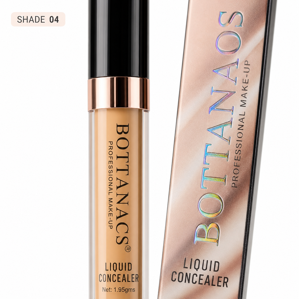 BOTTANACS Professional Make-Up Liquid Concealer – 24H Long-Wearing Waterproof Formula – Shade 04 Warm Golden Beige