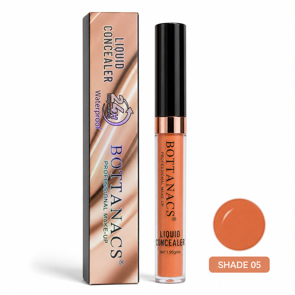 BOTTANACS Professional Make-Up Liquid Concealer – 24H Long-Wearing Waterproof Formula – Shade 05 Warm Orange