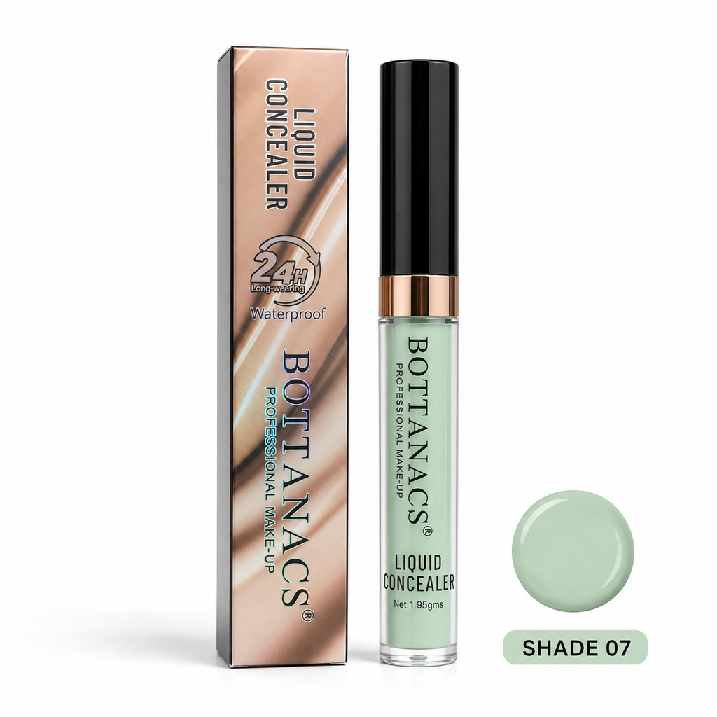 BOTTANACS Professional Make-Up Liquid Concealer – 24H Long-Wearing Waterproof Formula – Shade 07 Green Corrector