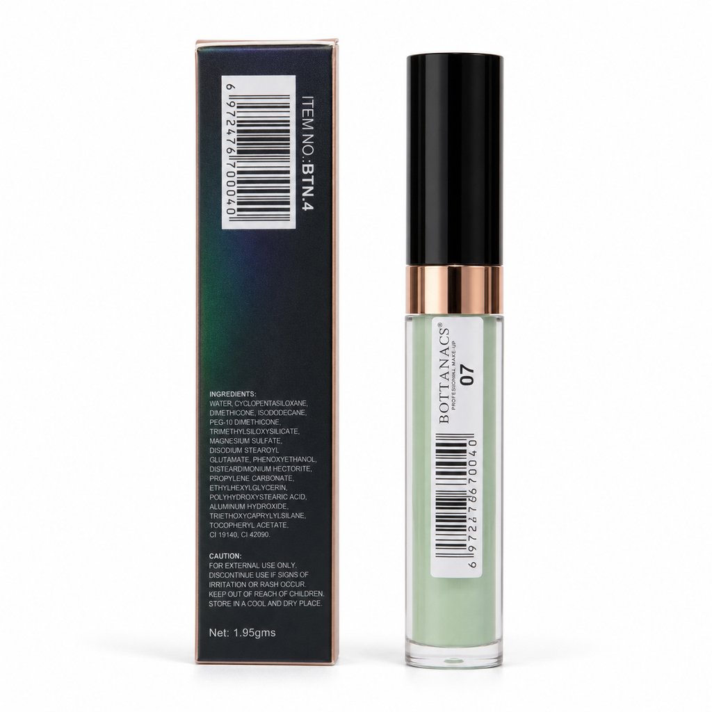 BOTTANACS Professional Make-Up Liquid Concealer – 24H Long-Wearing Waterproof Formula – Shade 07 Green Corrector