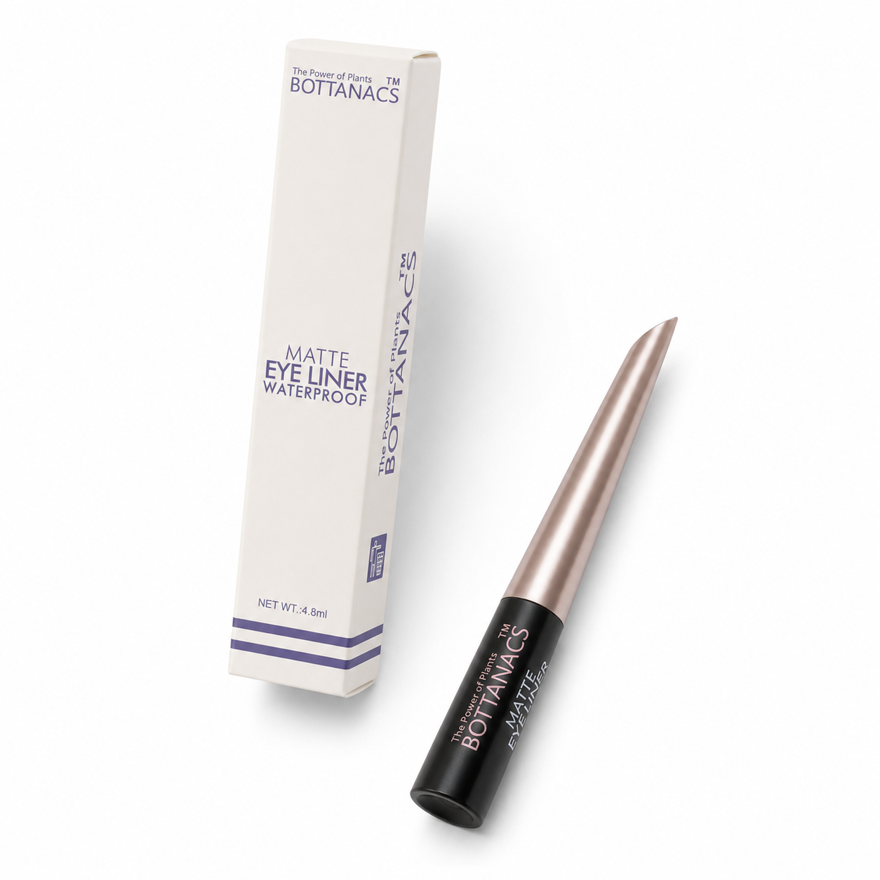 BOTTANACS The Power of Plants Waterproof Matte Eyeliner – Fine Precision Brush, 4.8ml