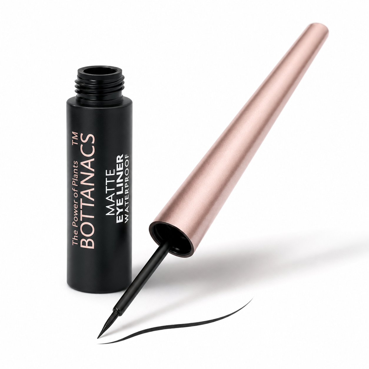 BOTTANACS The Power of Plants Waterproof Matte Eyeliner – Fine Precision Brush, 4.8ml