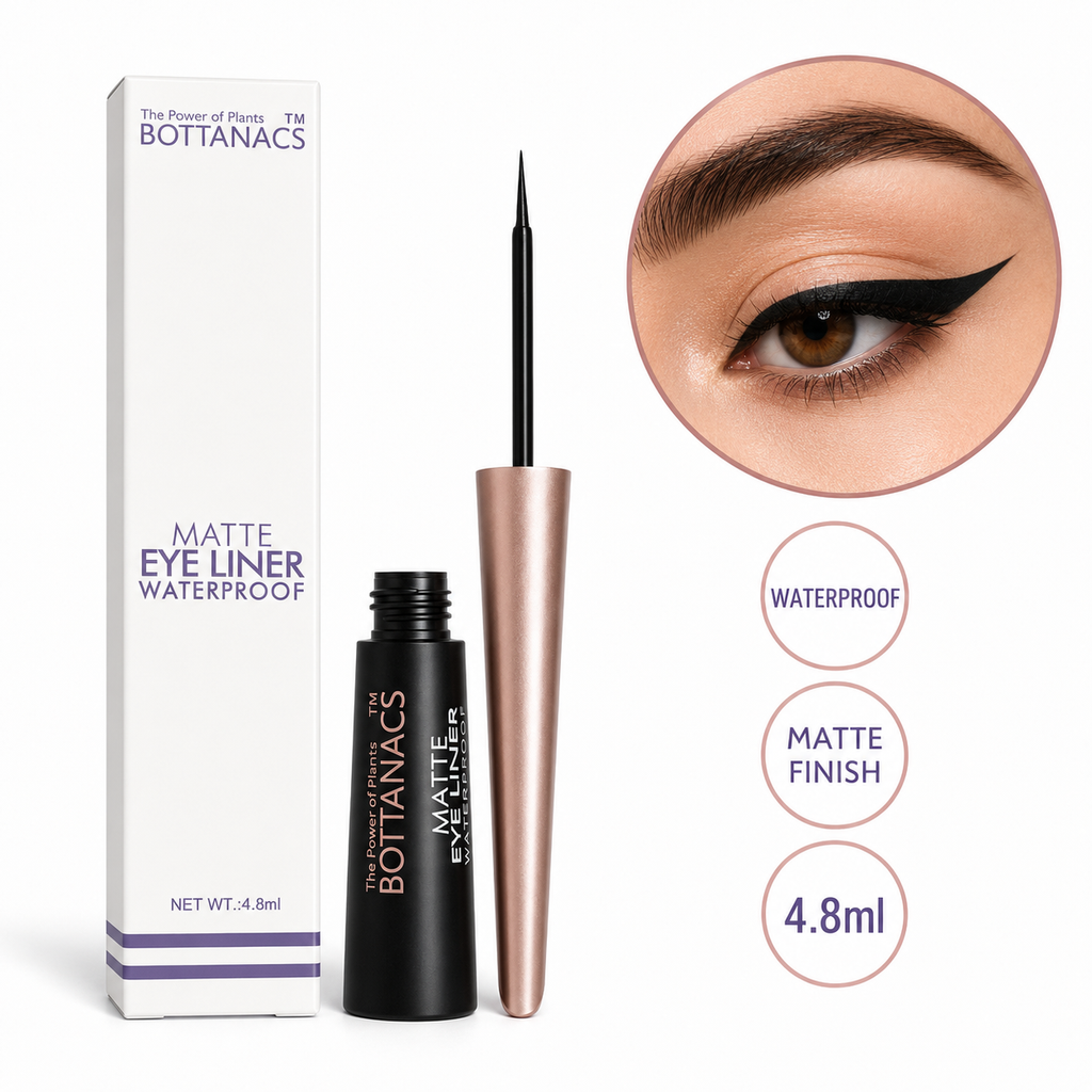 BOTTANACS The Power of Plants Waterproof Matte Eyeliner – Fine Precision Brush, 4.8ml