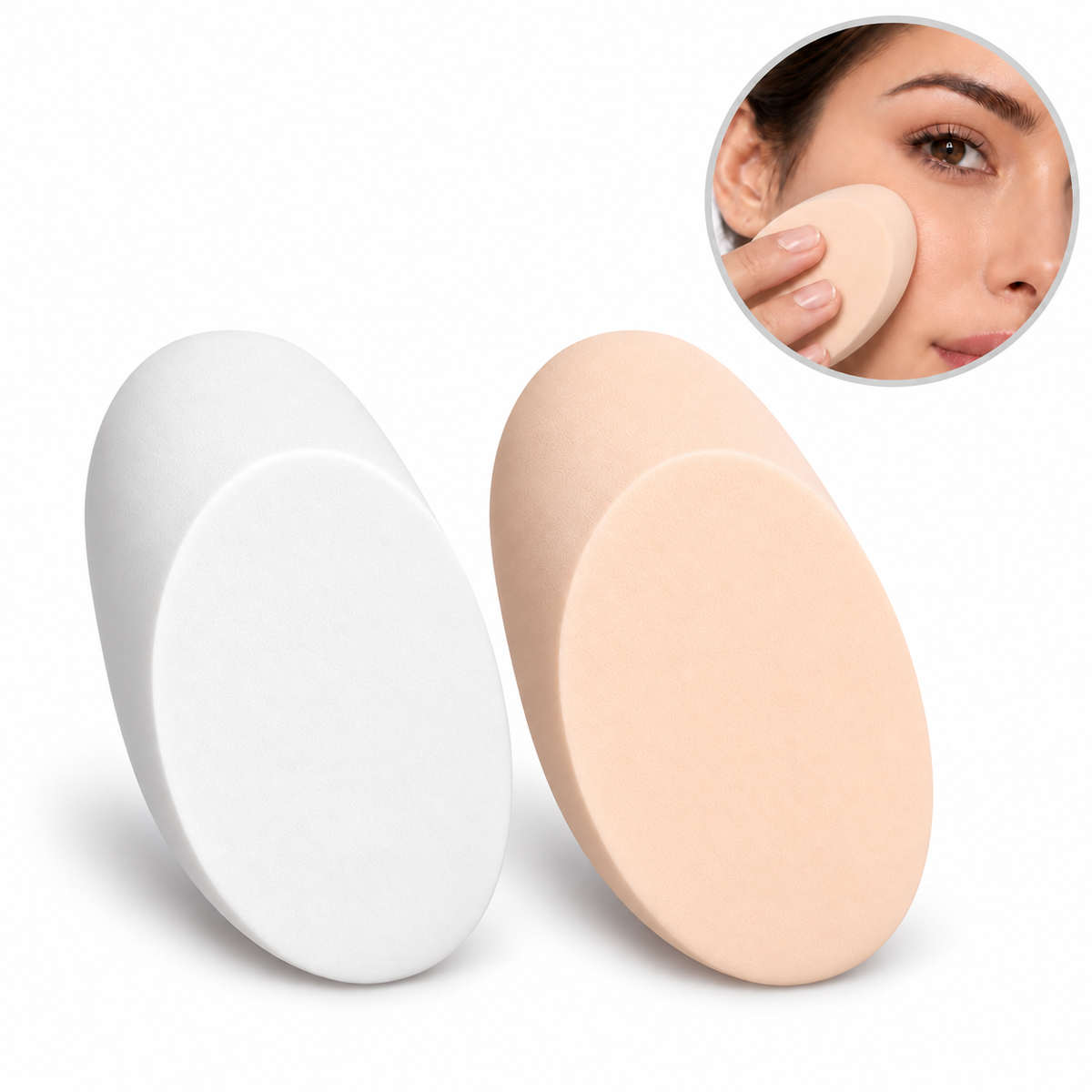 BOTTANACS 2-Piece Oval Makeup Sponge Set – Soft Foundation Blending Puffs
