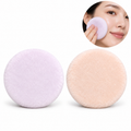 BOTTANACS 2-Piece Double-Sided Round Velour Powder Puff Set – Lavender & Nude