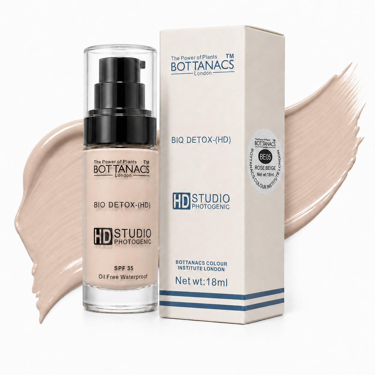 BOTTANACS Bio Detox HD Studio Photogenic Foundation SPF 35 – BE05 Rose Beige – 18ml