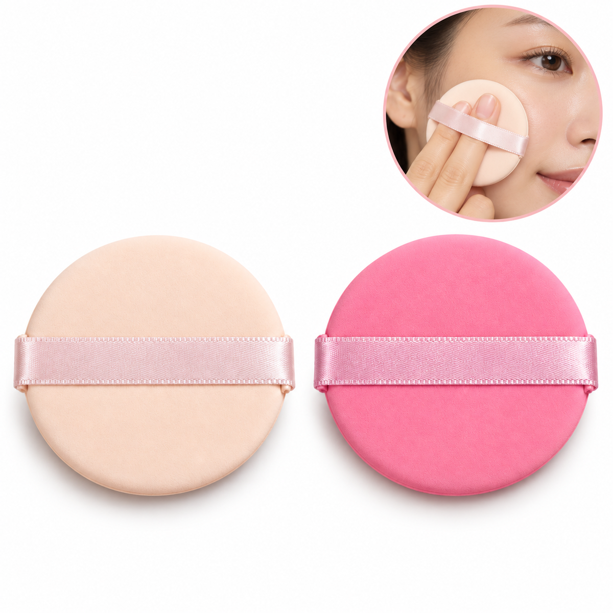 BOTTANACS 2-Piece Round Makeup Puff Set – Soft Cushion Foundation & Powder Puffs – main product image