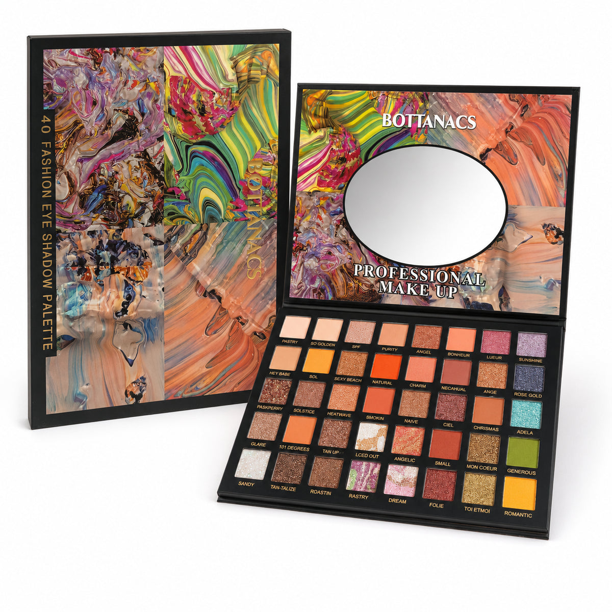 BOTTANACS 40-Color Eyeshadow Palette with Mirror – main product image