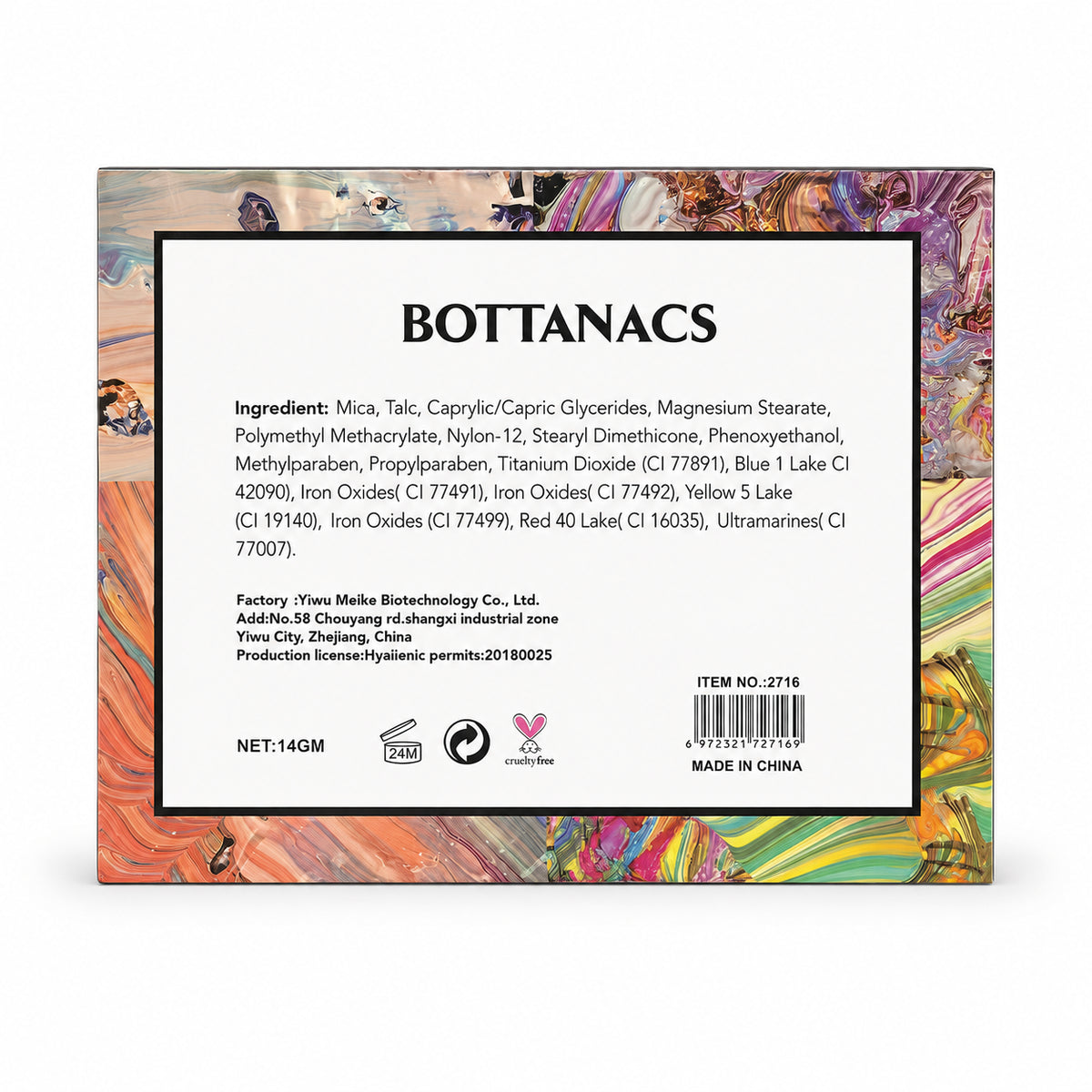 BOTTANACS 40-Color Eyeshadow Palette with Mirror – product view 4