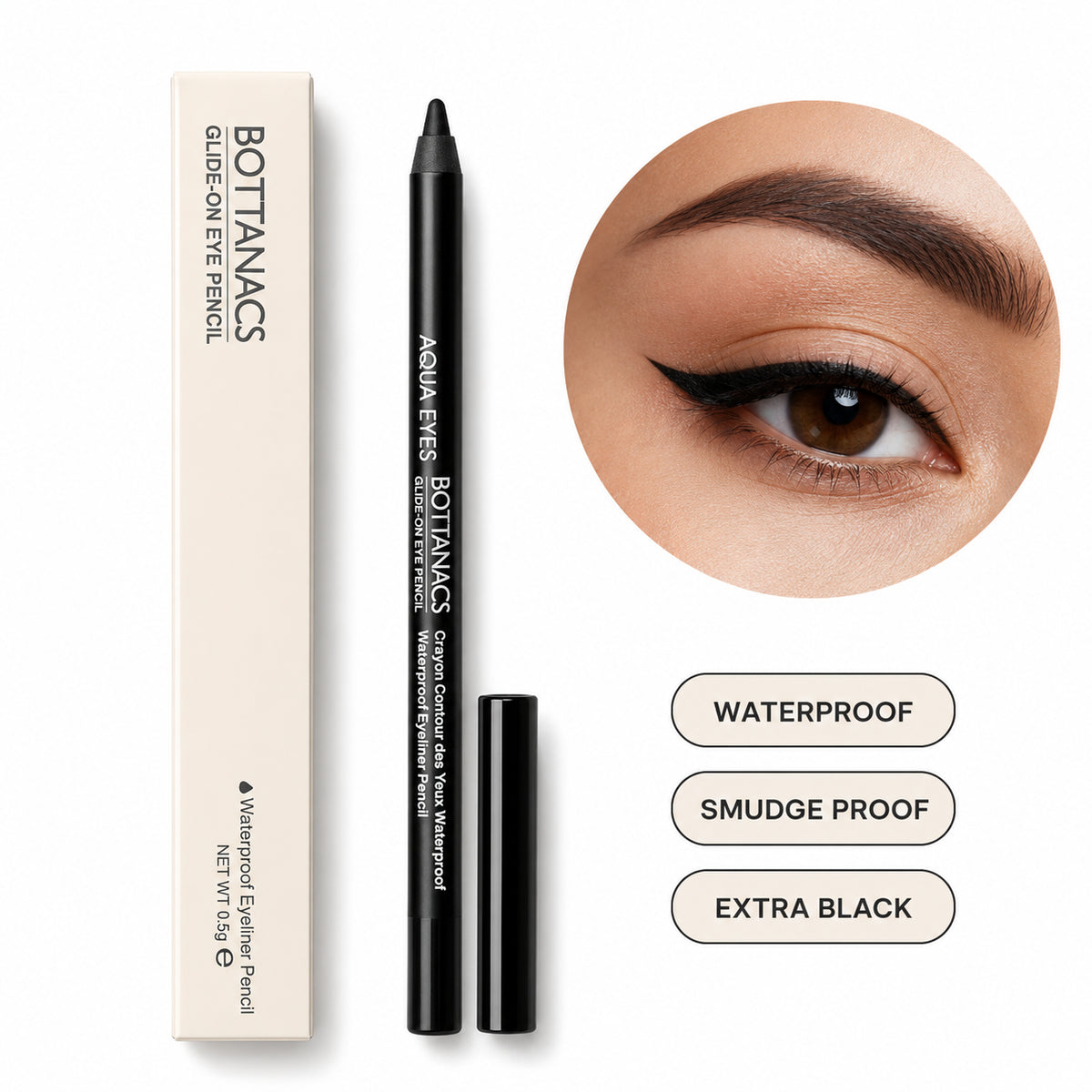 BOTTANACS Aqua Eyes Waterproof Eyeliner Pencil – 0.5g – main product image