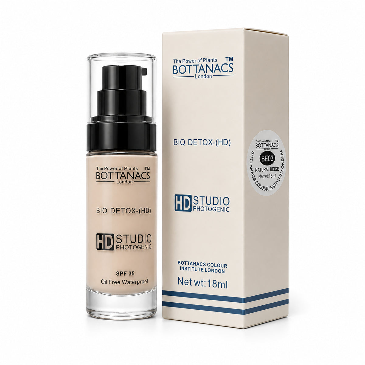 BOTTANACS Bio Detox Foundation SPF 35 – BE03 Natural Beige, 18ml – product view 4