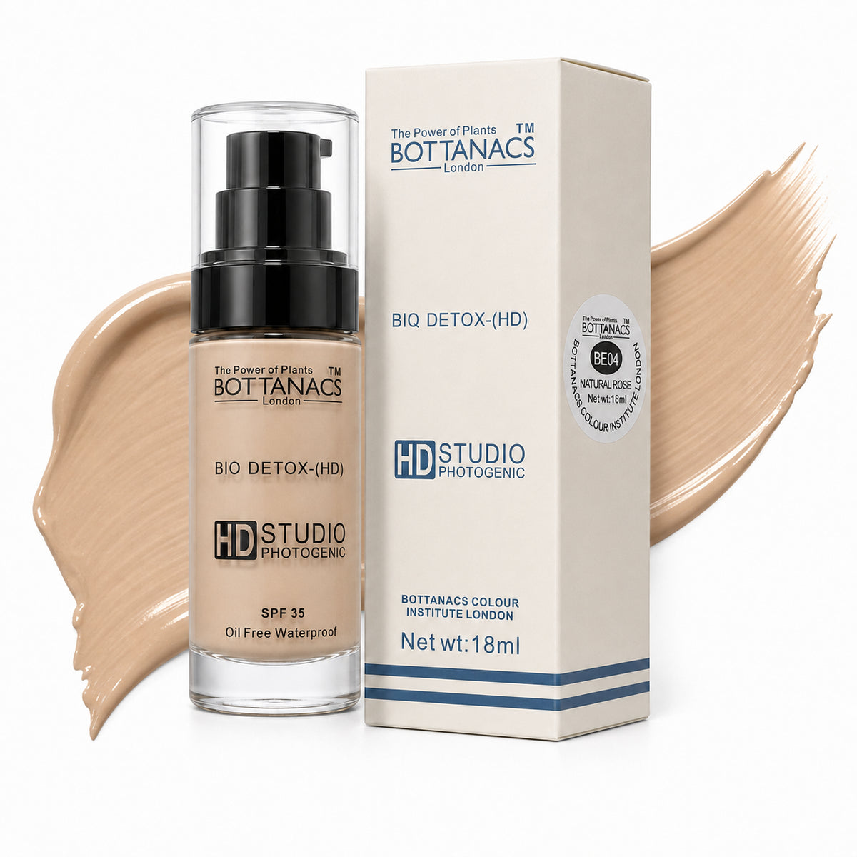 BOTTANACS Bio Detox Foundation SPF 35 – BE04 Natural Rose, 18ml – main product image