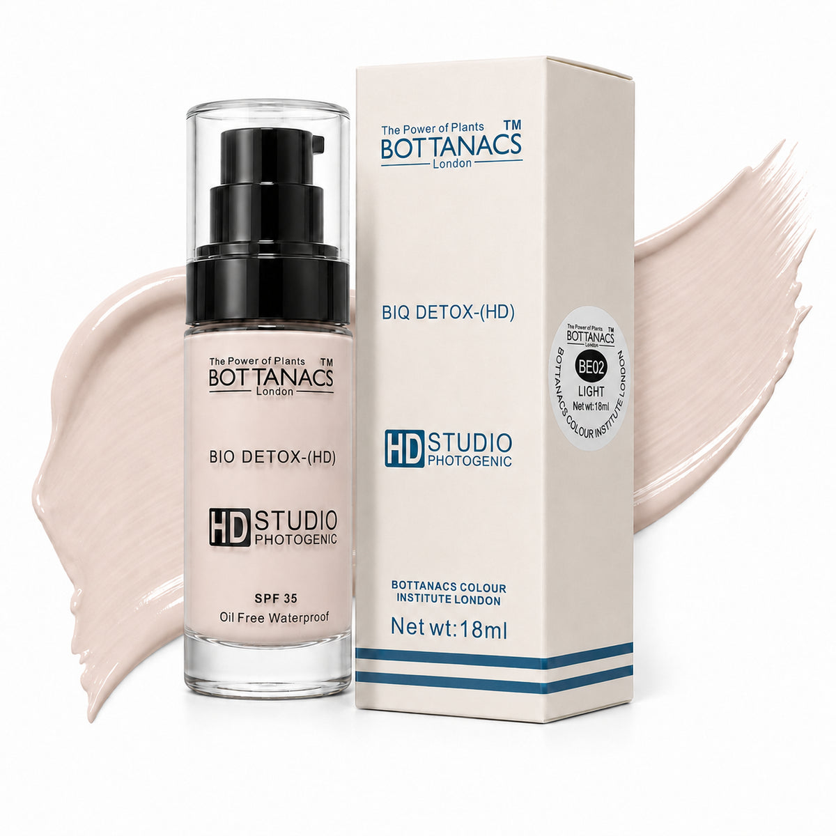 BOTTANACS Bio Detox Foundation SPF 35 – BE02 Light, 18ml – main product image