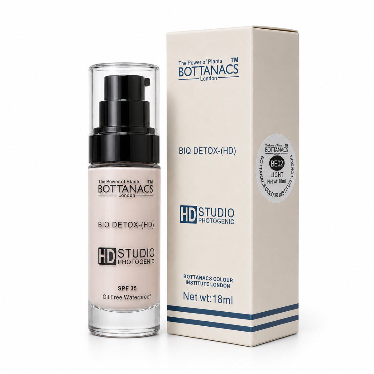 BOTTANACS Bio Detox Foundation SPF 35 – BE02 Light, 18ml – product view 2