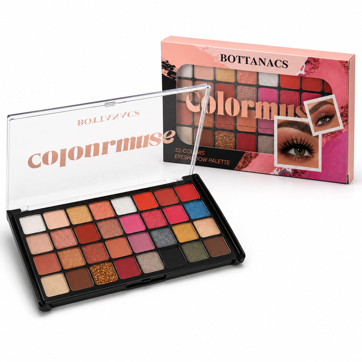BOTTANACS Colourmuse 32-Color Eyeshadow Palette – Shade 1 – main product image