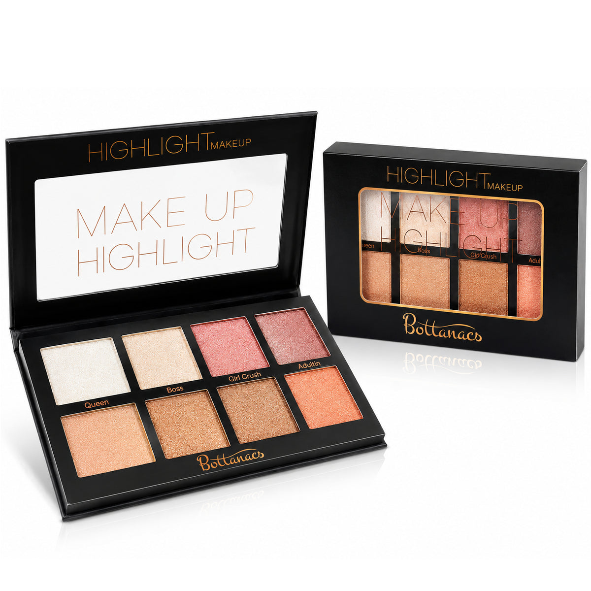 BOTTANACS 8-Shade Shimmer Highlighter Palette – main product image