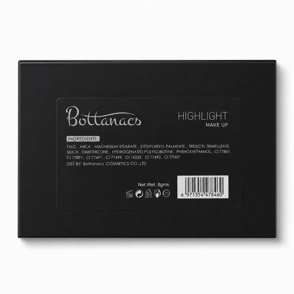 BOTTANACS 8-Shade Shimmer Highlighter Palette – product view 4