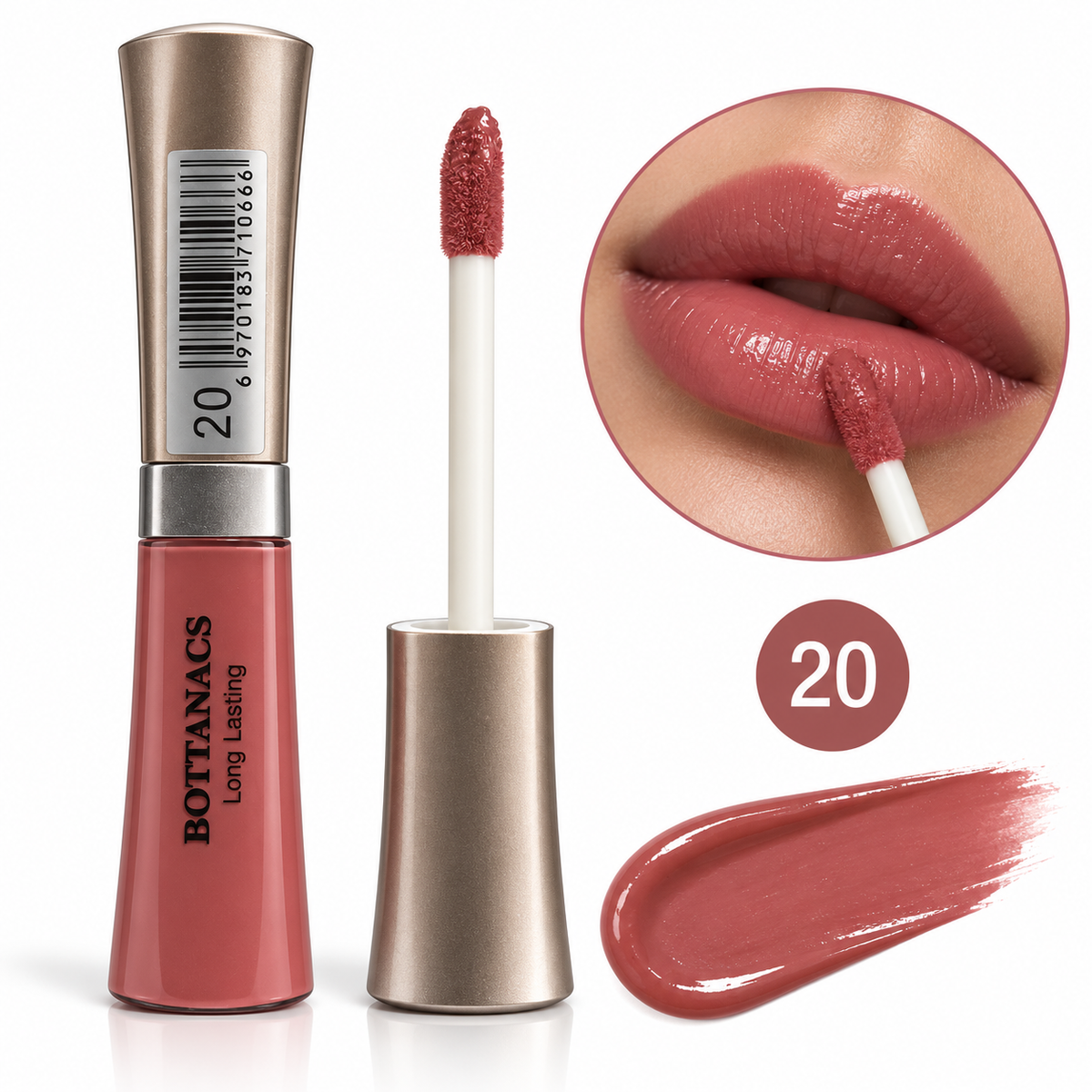 BOTTANACS Long Lasting Lip Gloss – Shade 20 Rosy Mauve – main product image