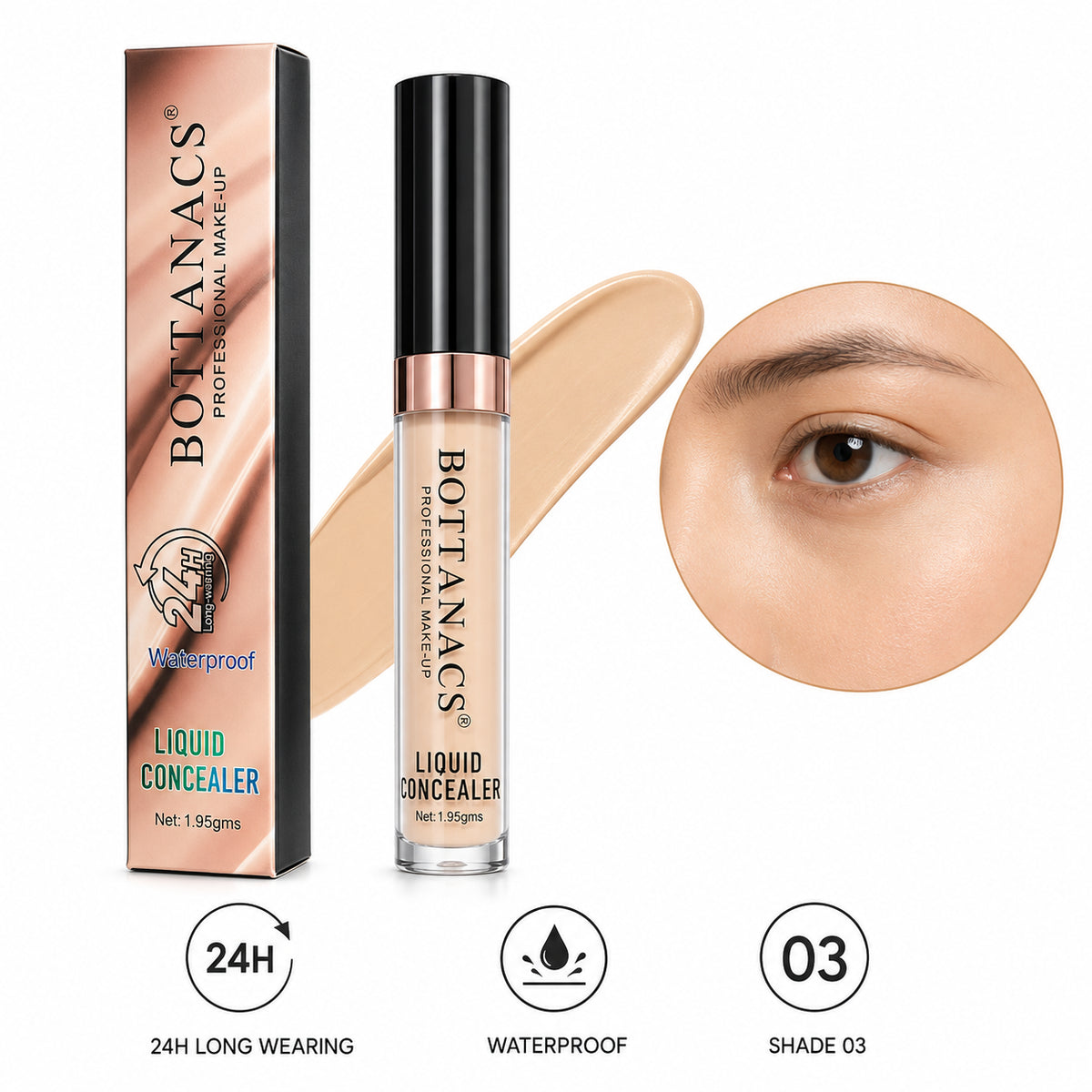 BOTTANACS 24H Waterproof Liquid Concealer – Shade 03 – main product image