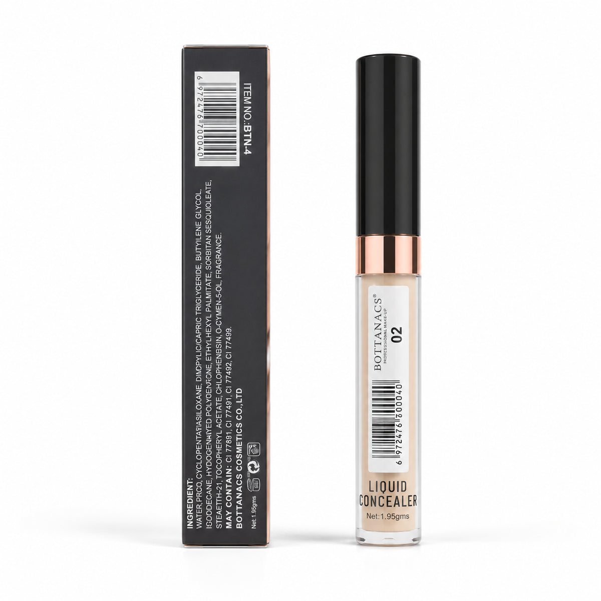 BOTTANACS 24H Waterproof Liquid Concealer – Shade 02 Light Beige – product view 5