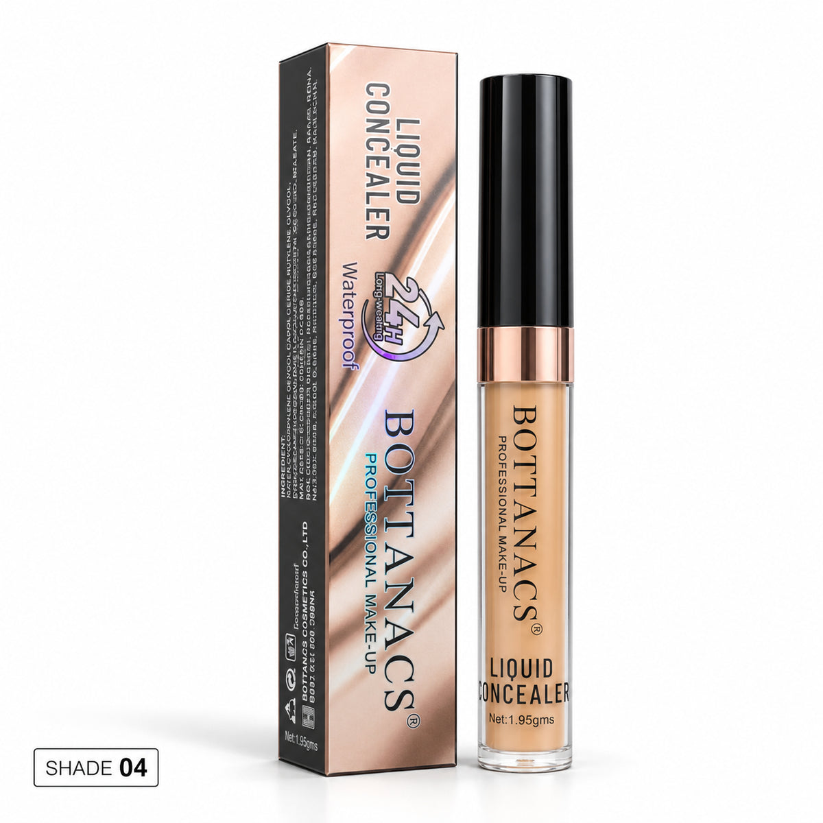 BOTTANACS 24H Waterproof Liquid Concealer – Shade 04 Warm Golden Beige – product view 4
