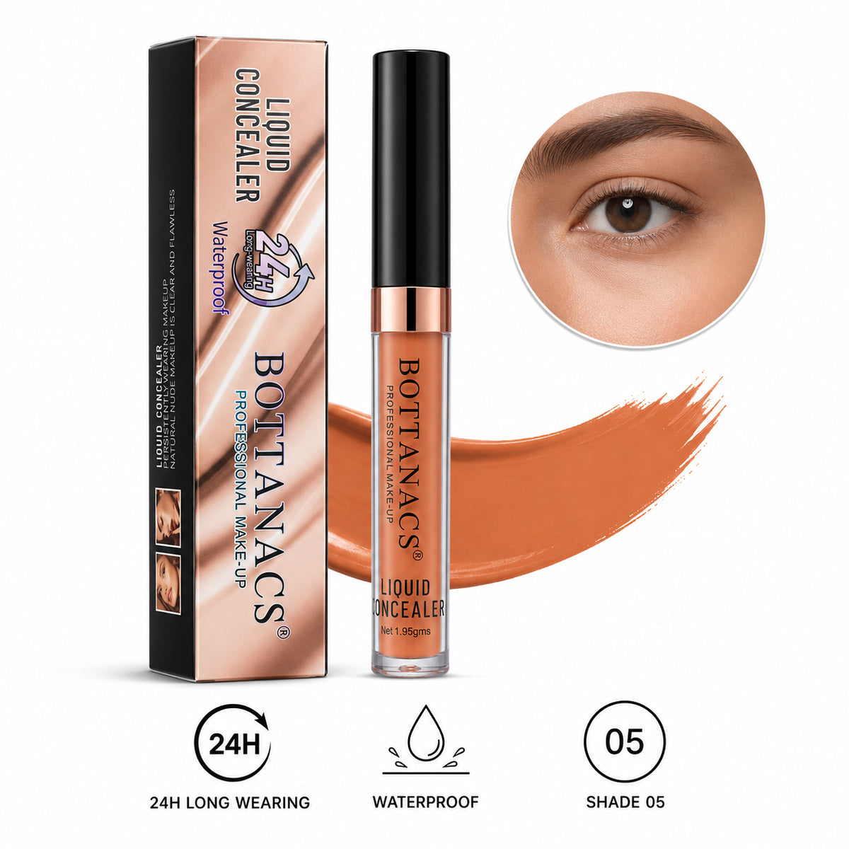 BOTTANACS 24H Waterproof Liquid Concealer – Shade 05 Warm Orange – main product image