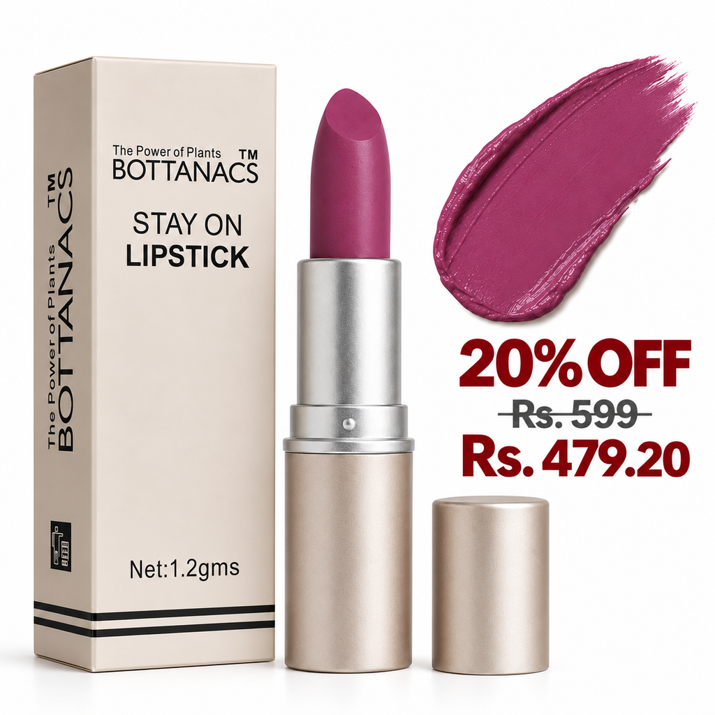 BOTTANACS Stay On Matte Lipstick – Shade 469 – 20% off, Rs. 599 reduced to Rs. 479.20
