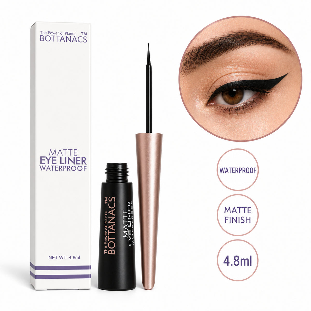 BOTTANACS Waterproof Matte Eyeliner – 4.8ml – main product image